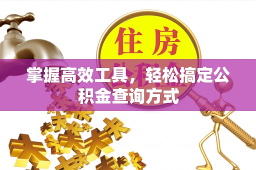 路环岛掌握高效工具，轻松搞定公积金查询方式